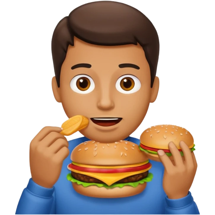 man eating fast food  emoji