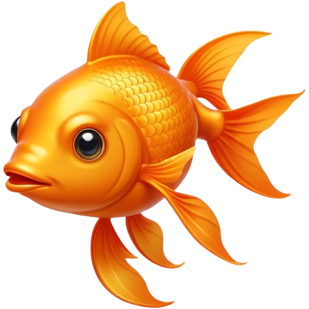 Cinematic Noble Orange Goldfish Portrait Emoji, Poised and regal, with a sleek, streamlined build and a lustrous, vibrant orange body, deep-set soulful golden eyes, Simplified yet sharp and sophisticated features, highly detailed, glowing with a soft, dignified glow, high shine, intelligent and graceful, stylized with an air of aquatic elegance, focused and attentive, soft glowing outline, capturing the essence of a watchful and confident aquatic companion, so majestic it feels as though it could glide out of the screen with effortless authority! emoji