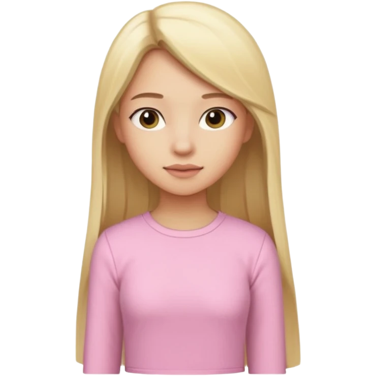 girl in light pink clothes, blonde with long straight hair, half sideways pose, variation 3 emoji