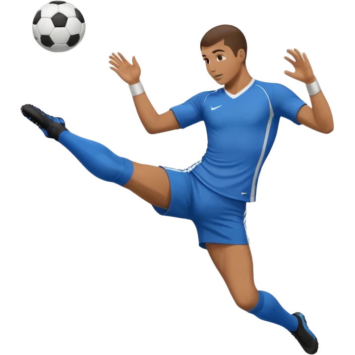 a man kicking a soccer ball, over-head scissors kick emoji