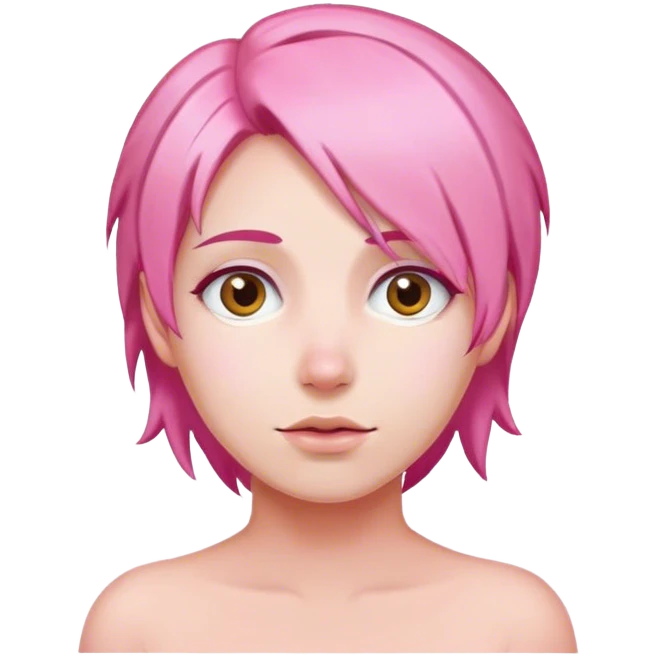Pink hair  emoji