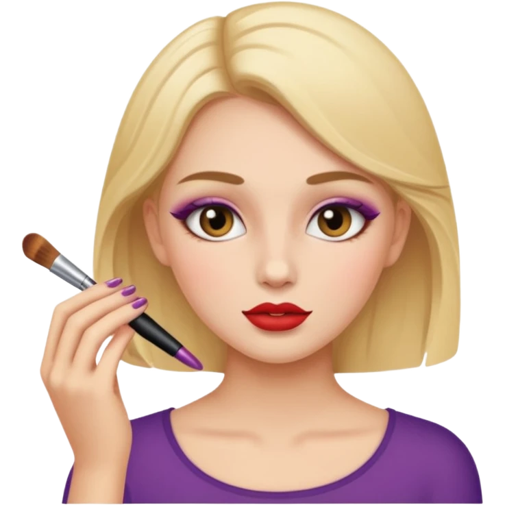 Girl putting on makeup realistic emoji
