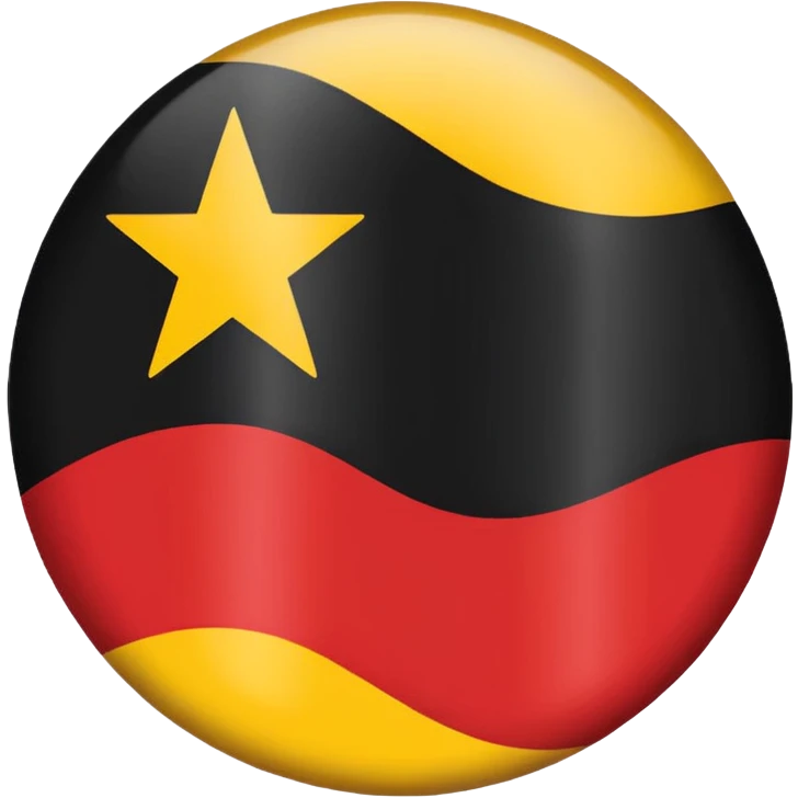 black on the top and red on the bottom country flag with a yellow circle in the middle emoji