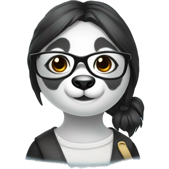 Panda wear glasses and skirt emoji
