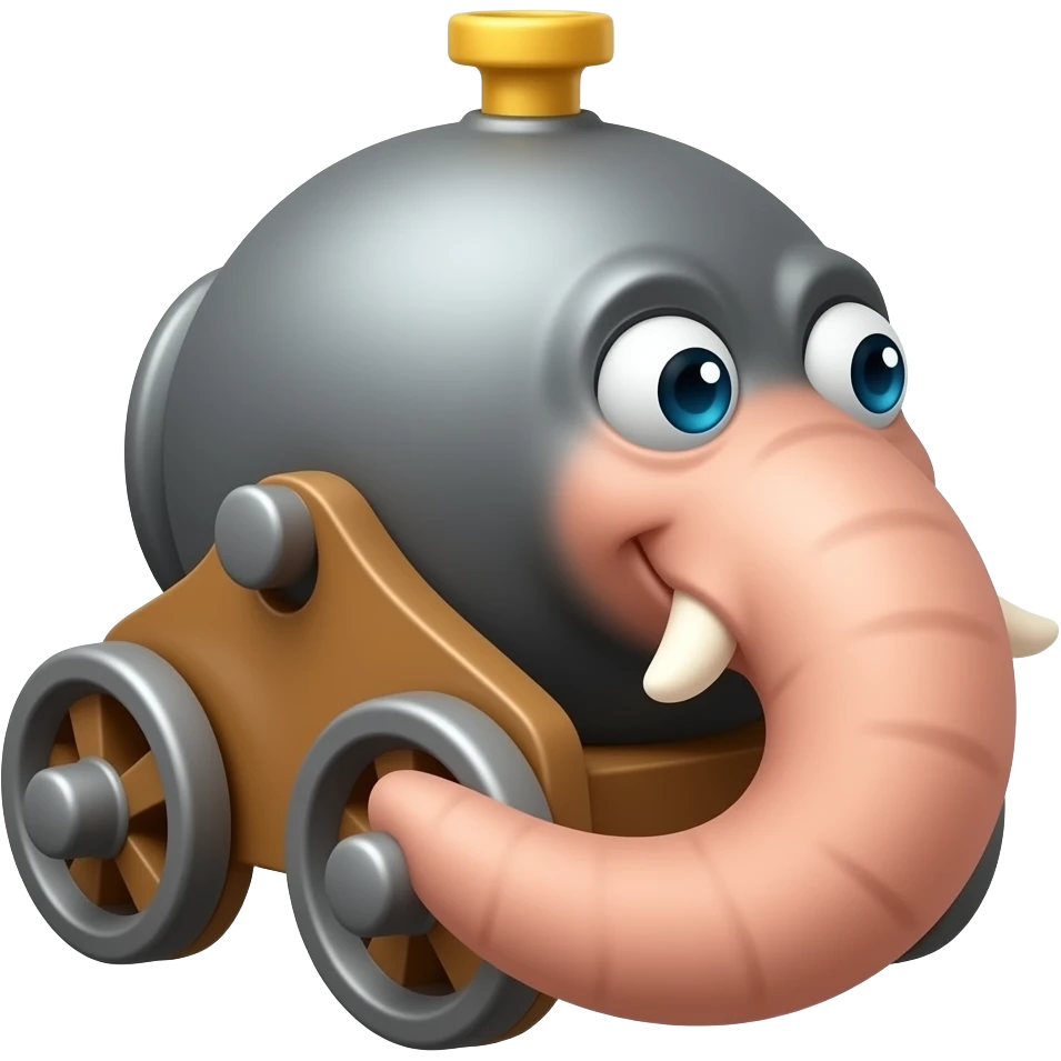 cannon with flappy trunk emoji