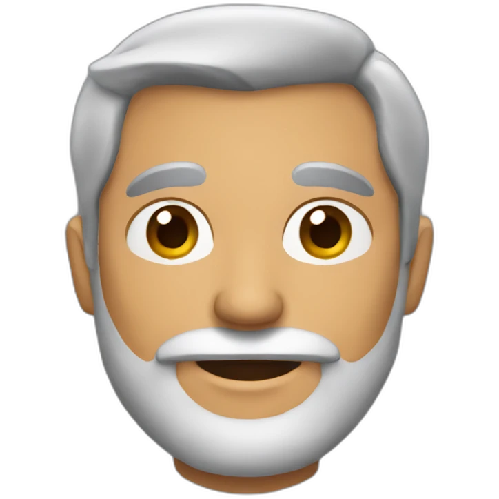 latin man with some gray hairs and a beard emoji