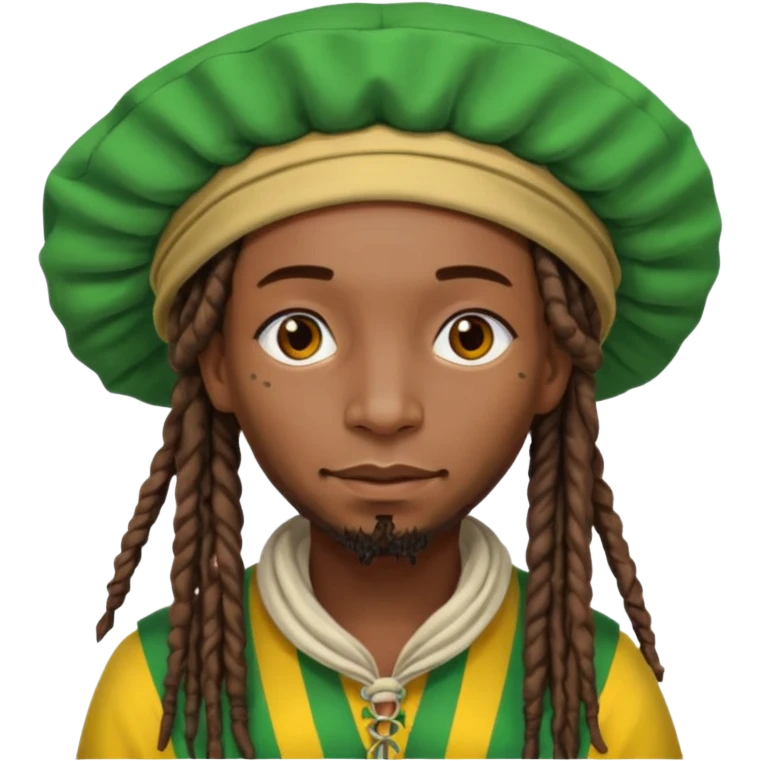Jamaican dreads with a Jamaican bonnet no person emoji