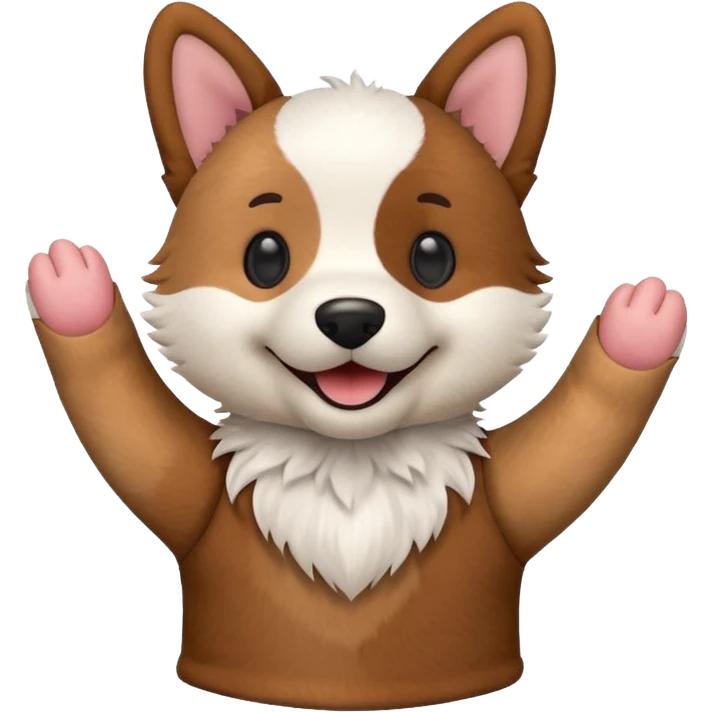cute dog hand puppet emoji