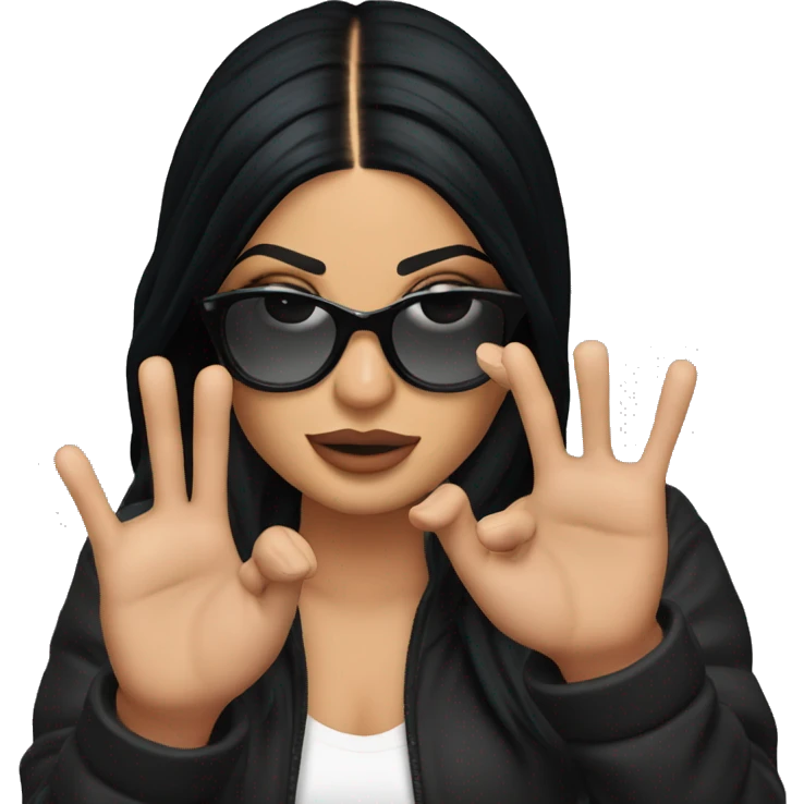 Kylie Jenner pointing on you emoji