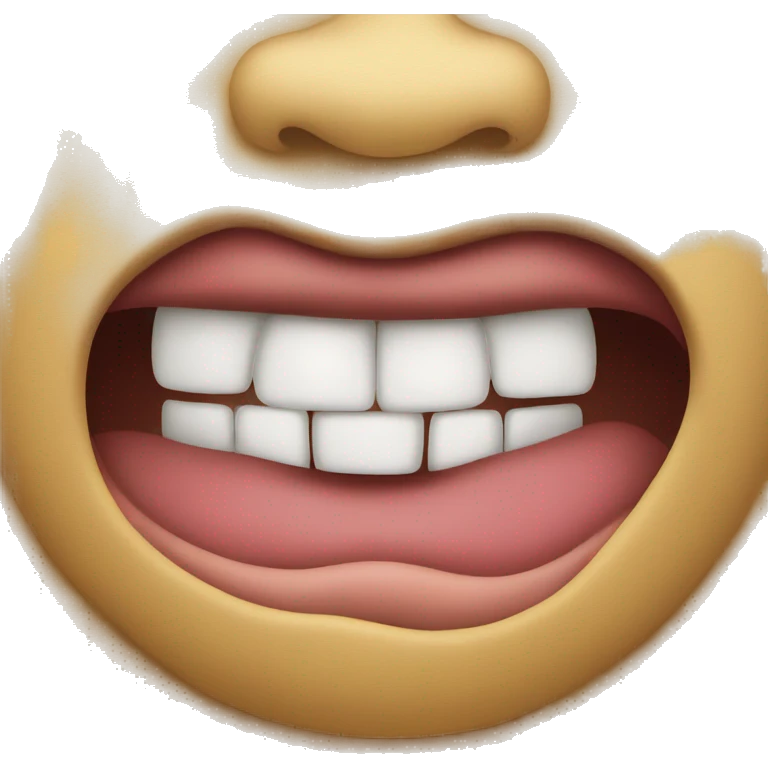 Smiley emoji biting lowerlip and looking sheesh emoji
