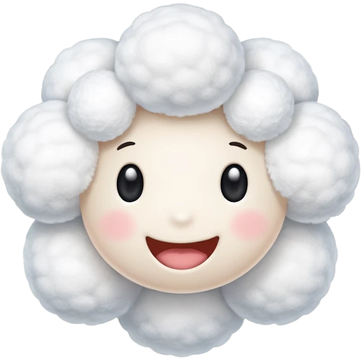 Soft fluffy balls of cotton without any faces on it emoji