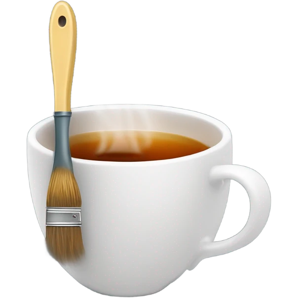 Paintbrush in hot tea emoji