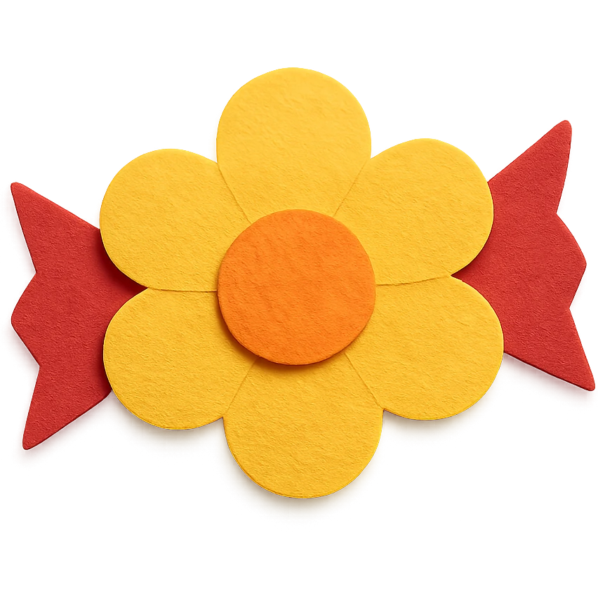 yellow flower-shaped candy, paper craft style, isolated on transparent background emoji