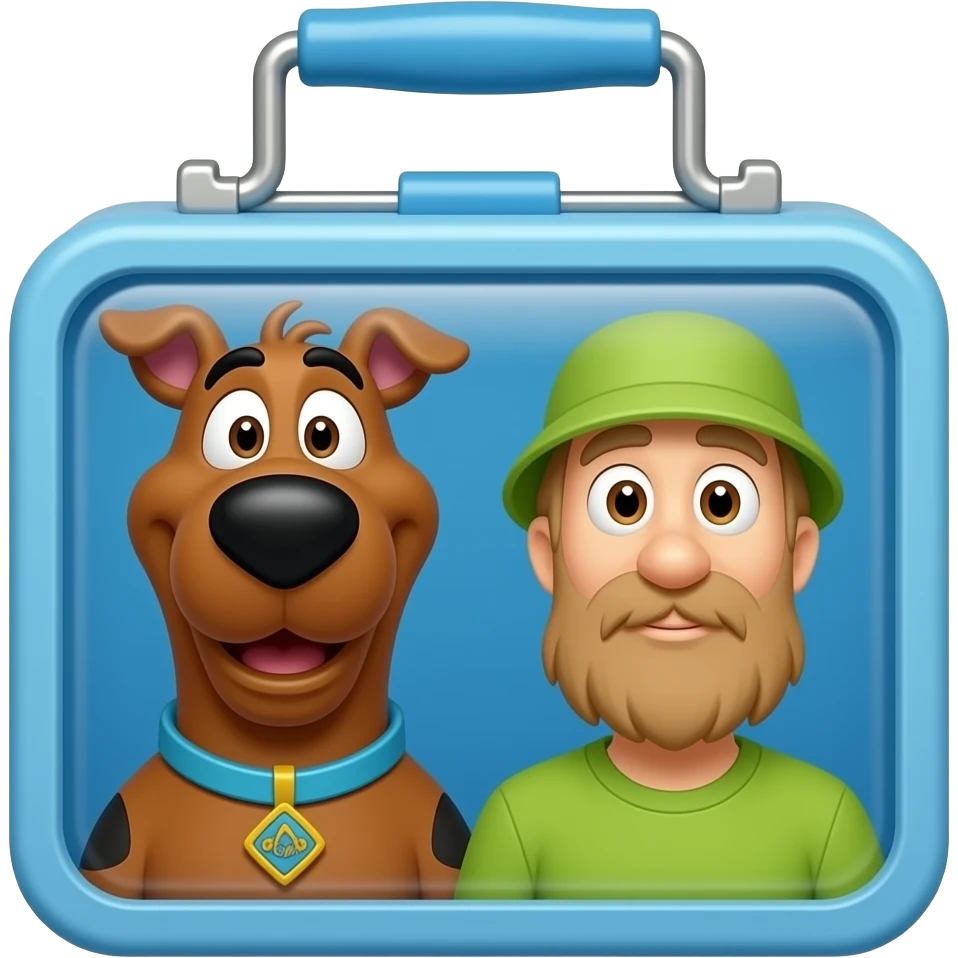 lonchera de Scooby Doo y Shaggy  con ojos marrones y mas delgado si que igual ellos emoji
