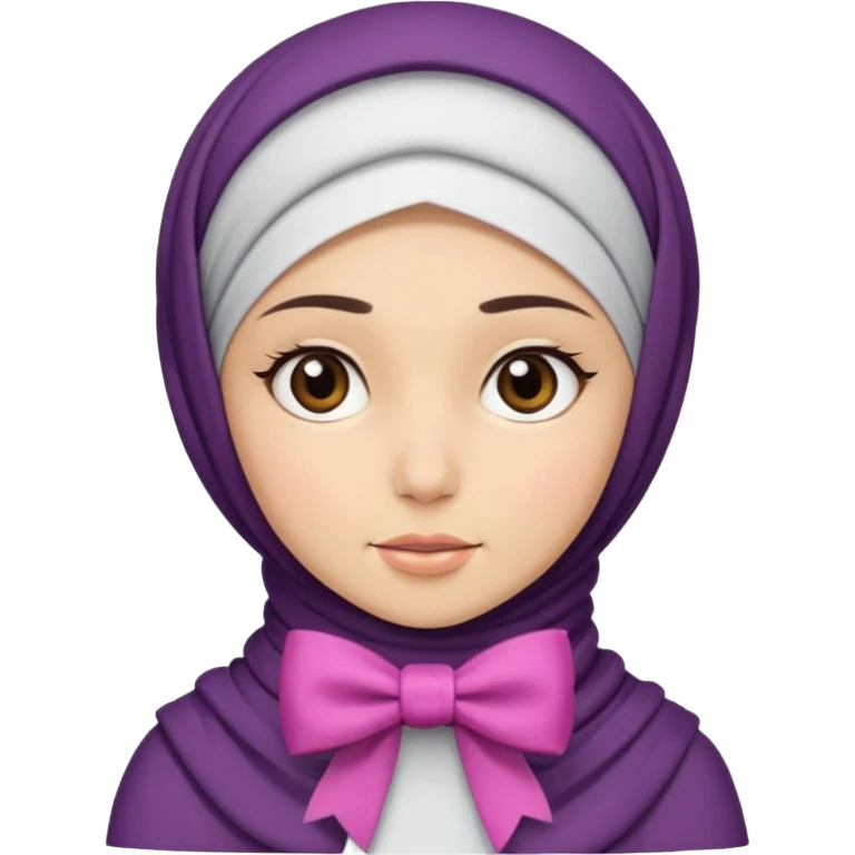 A hijab girl with a bow on her head emoji