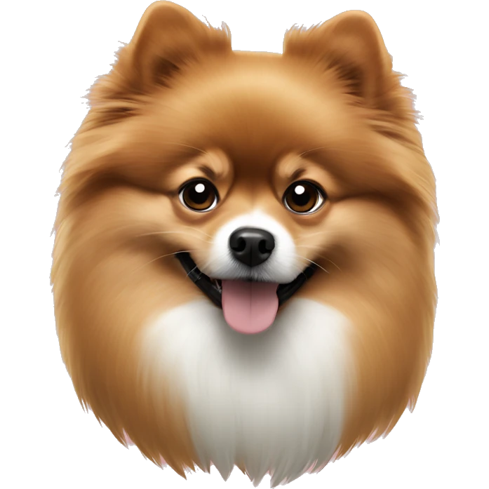 Pomeranian red white with black emoji