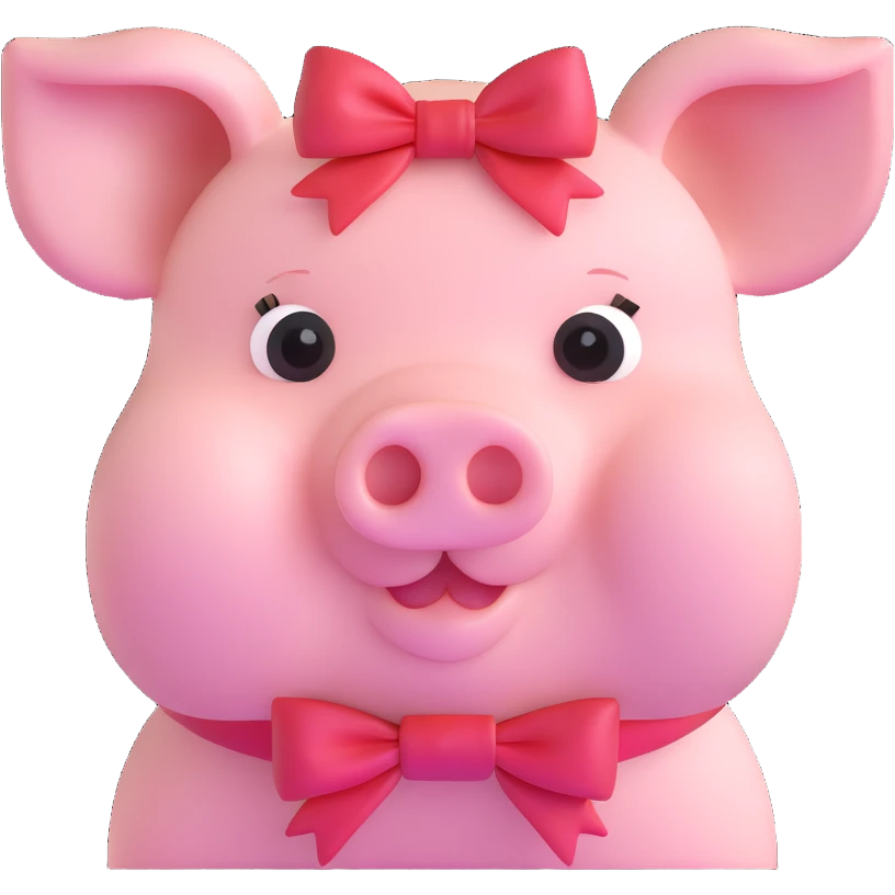 pig with a bow emoji