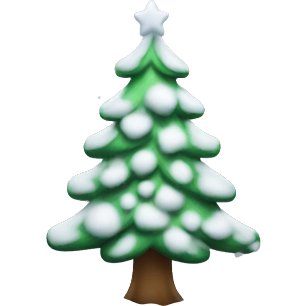 christmas tree with snow emoji