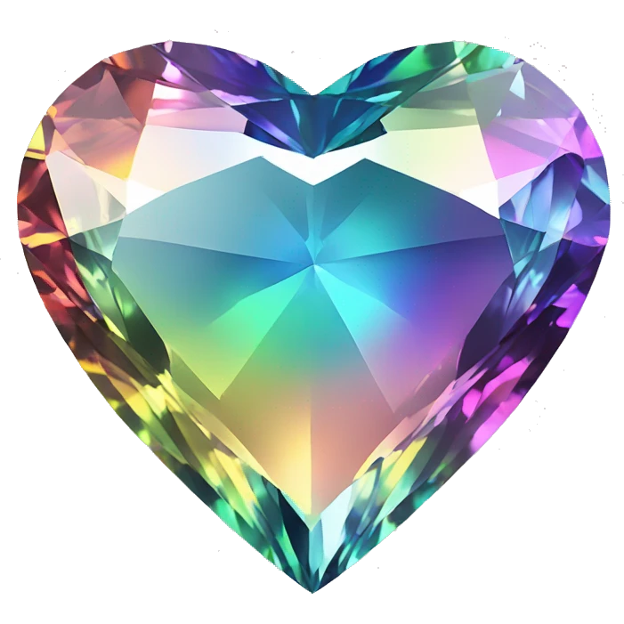 Heart shaped 56-carat rainbow diamond emoji