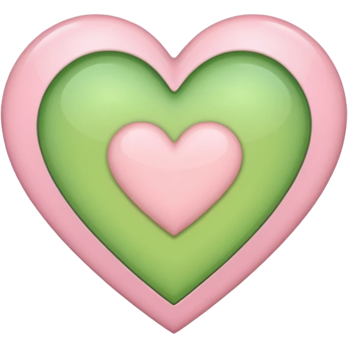 A half light green half light pink heart emoji