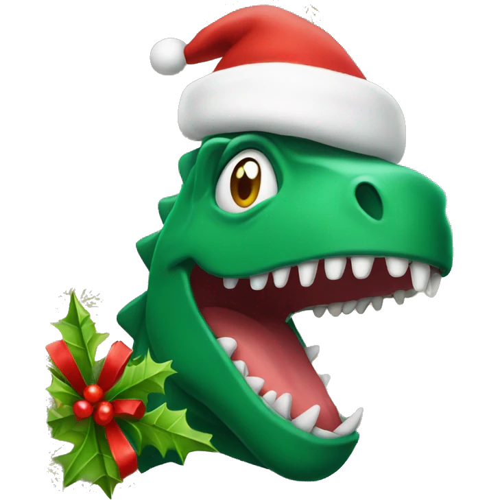 Christmas dinasour emoji