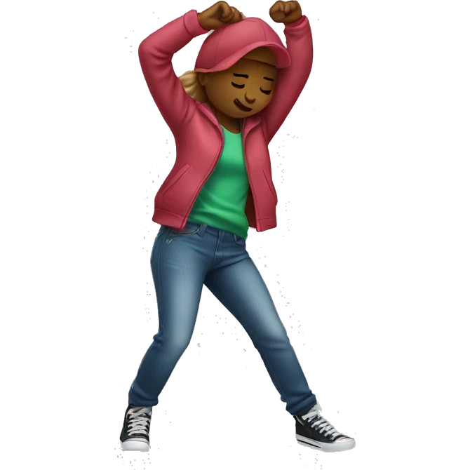 a girl dabbing  emoji