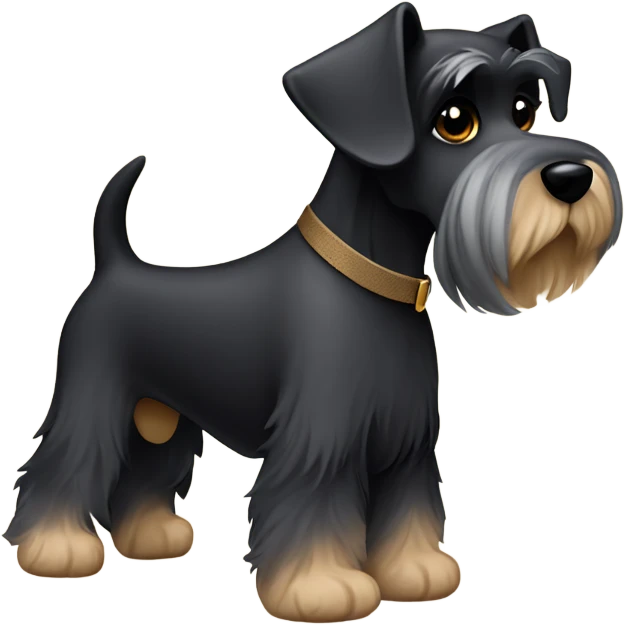 Black mini schnauzer and tan mini schnauzer  emoji