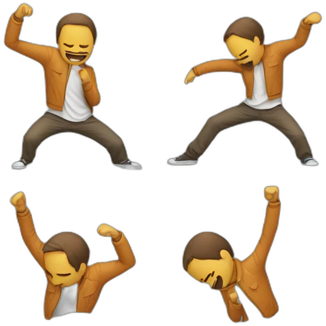 a man doing a dab emoji