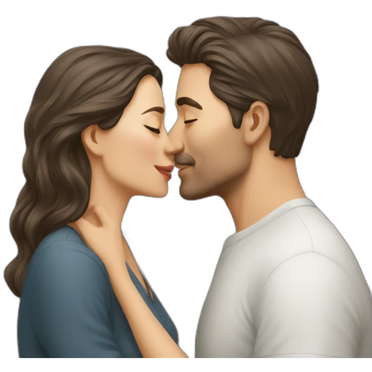 man kisses women emoji