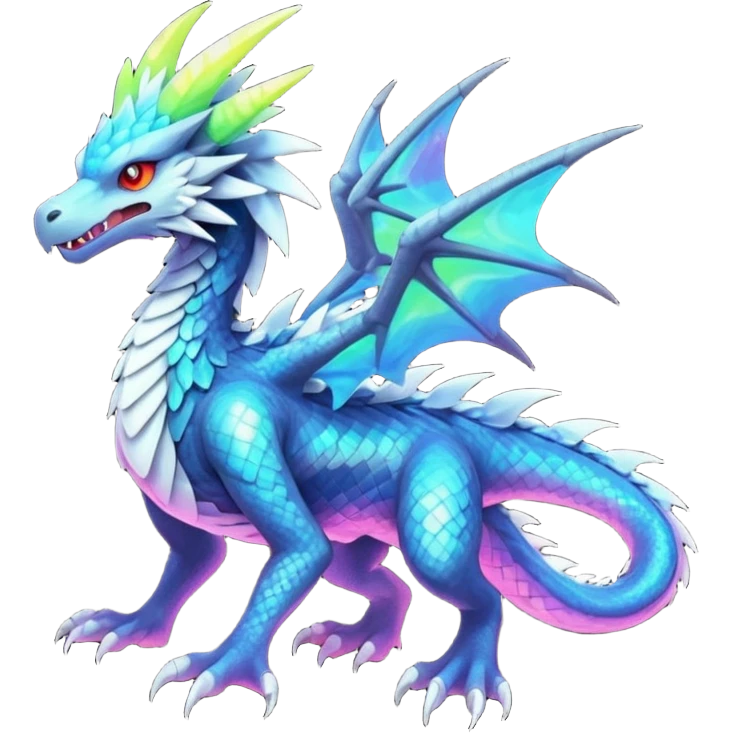 Neon Vibrant Pulsating Trail-glowing Chromatic Trico-Silvally-Dragon-fusion-hybrid emoji