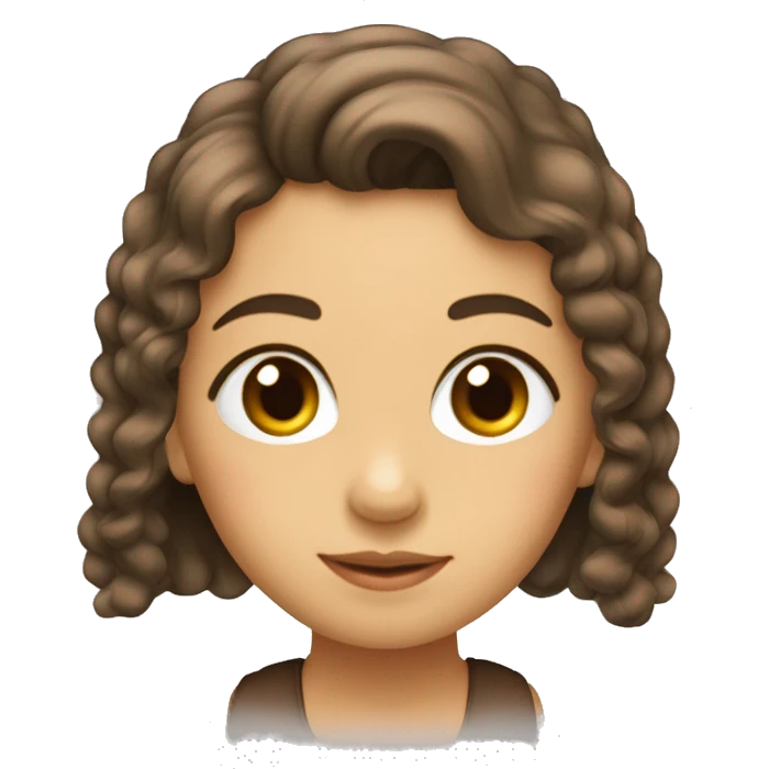 menina cabelo castanho liso olho castanho pele beje emoji
