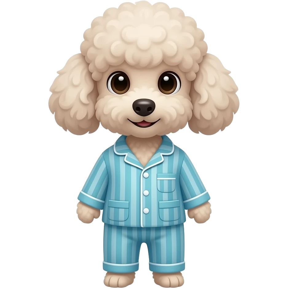 poodle in Pajamas front facing emoji