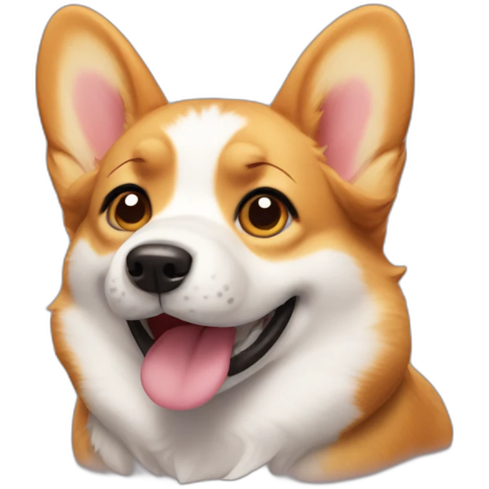 Sassy corgi blinking emoji