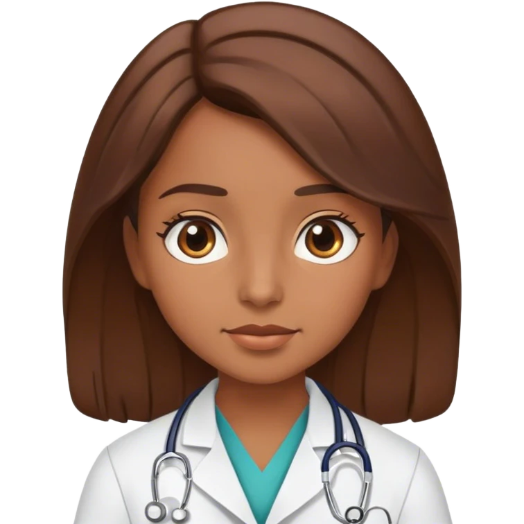 Brown hair girl doctor  emoji