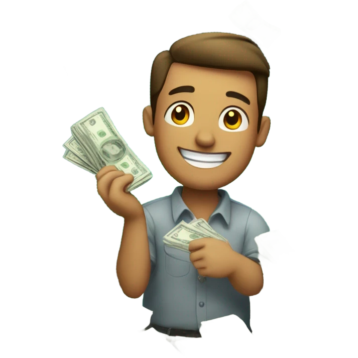 Guy making money emoji