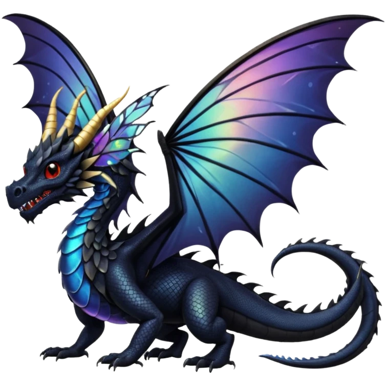black dragon with butterfly wings emoji