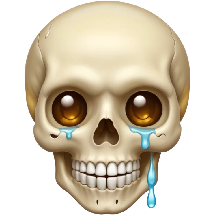 Skull smiling sweat drip emoji
