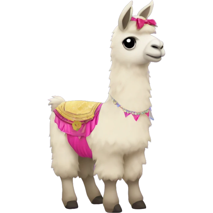 Llama wearing a strippers outfit emoji
