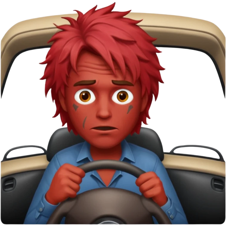 Drunk man driving emoji