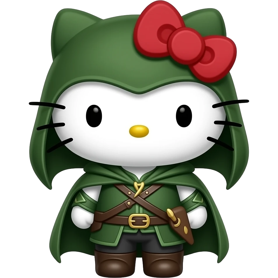 hello kitty vestida  de legolas emoji