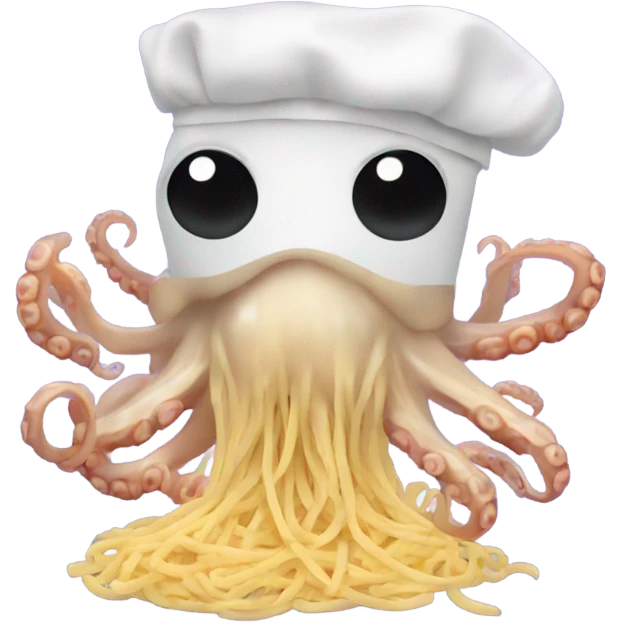 Octopus cooking pasta emoji