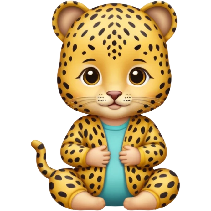 baby with leopard patterned clothes emoji