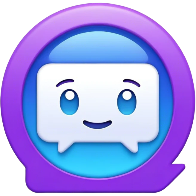 Message app purple blue emoji