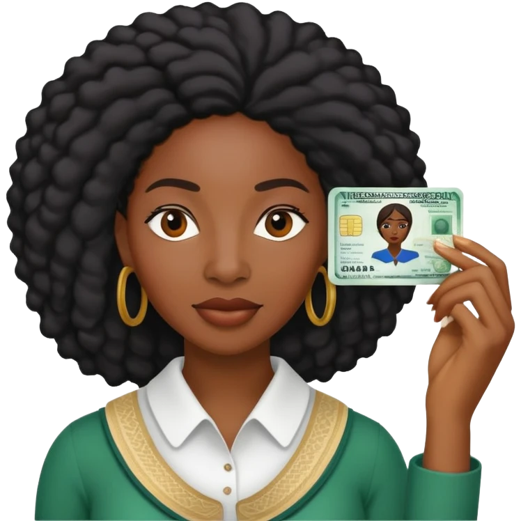 Nigeria, travel visa, black woman photo emoji