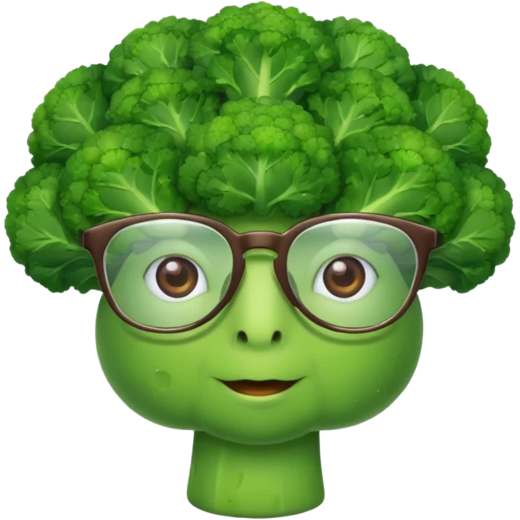 glasses brocoli with hat emoji