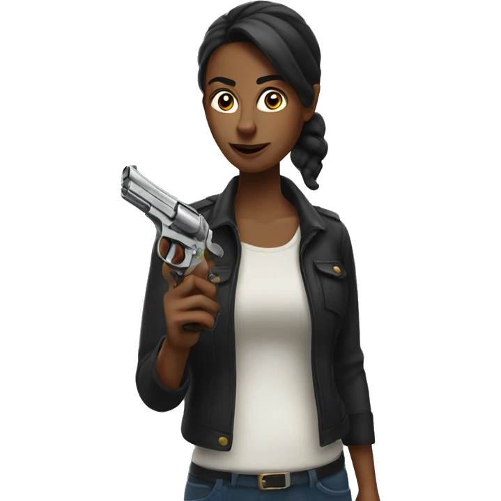 woman with a pistol emoji