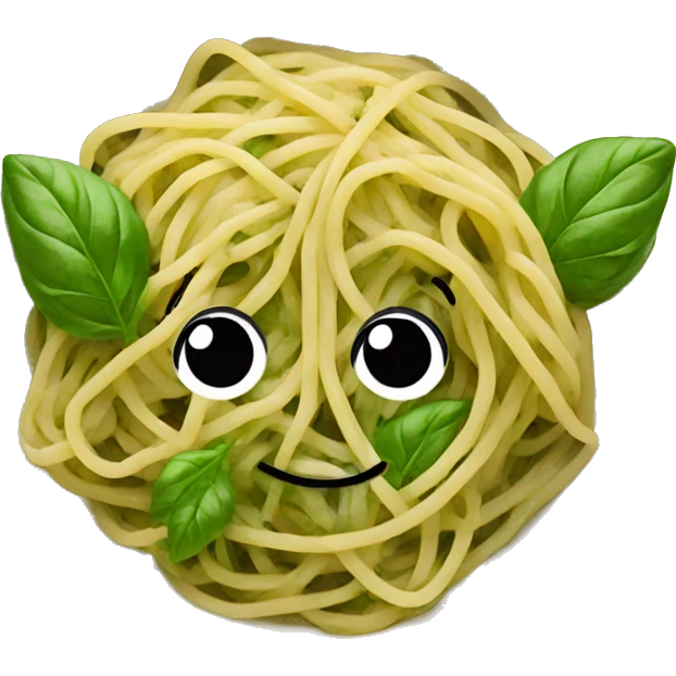 Spaghetti with basil pesto  emoji