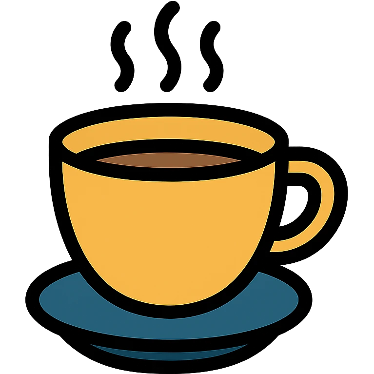 Cup of Coffee in the style of an icon emoji