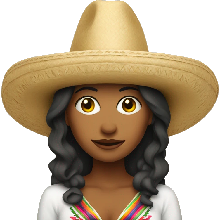 woman in Mexican sombrero emoji