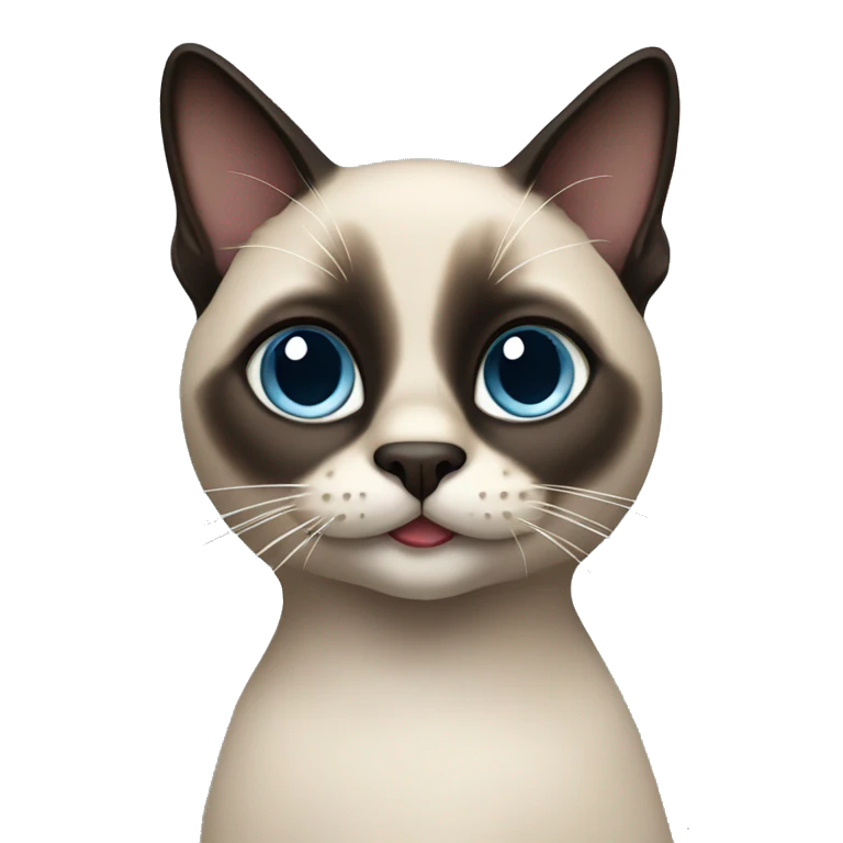 smiling dark hair siamese cat emoji